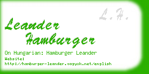 leander hamburger business card